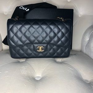 ♥️SOLD♥️ Chanel Classic Double Flap Jumbo Caviar